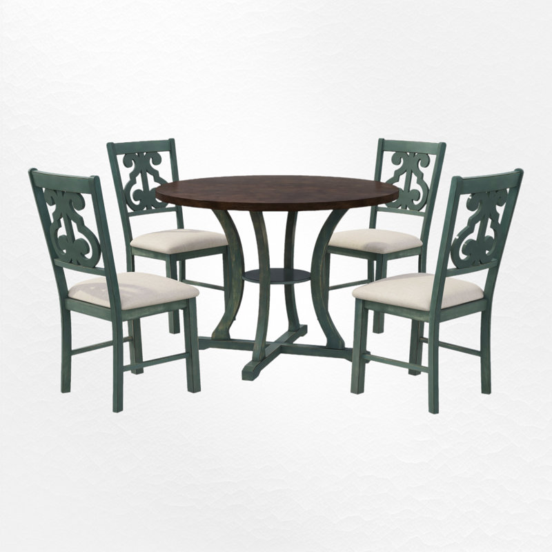 One Allium Way® Checkers 5 Piece Pedestal Dining Set & Reviews Wayfair